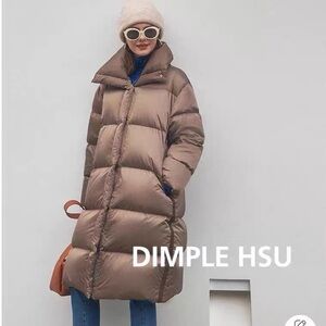 NWT Charles & Keith Taupe 90%Down Puffer Jacket Size S